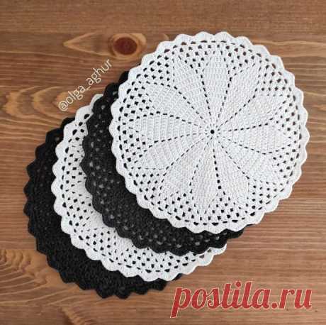 Салфетки для сервировки стола, вяжем крючком