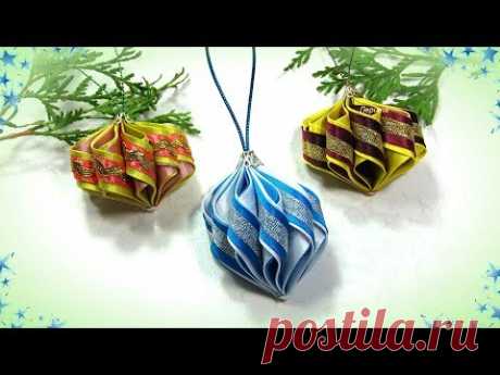 Игрушки на ёлку своими руками, фонарики из косой бейки / diy christmas ornaments