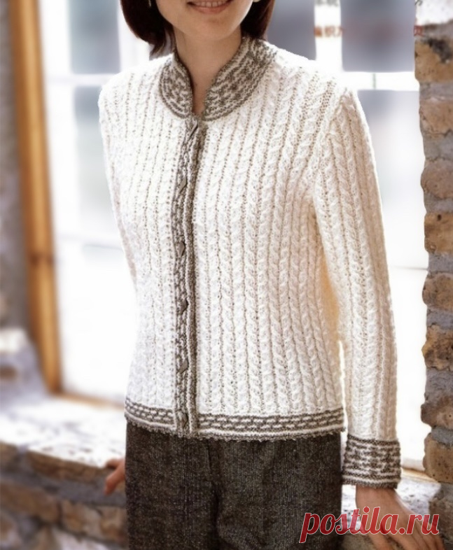 Классические вязаные жакеты спицами и крючком.