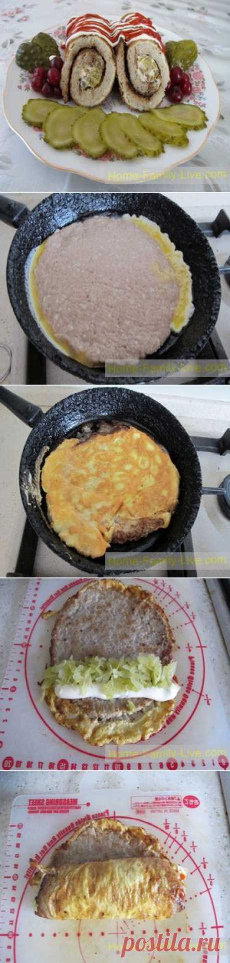 Бризоль - пошаговый фоторецепт - фарш в омлете