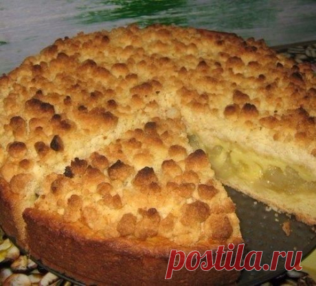 Яблочный пирог &quot;Царский&quot;! Потрясающе вкусный пирог на песочном тесте с нежной яблочно-сливочной начинкой и с хрустящей посыпкой.По настоящему — царский!