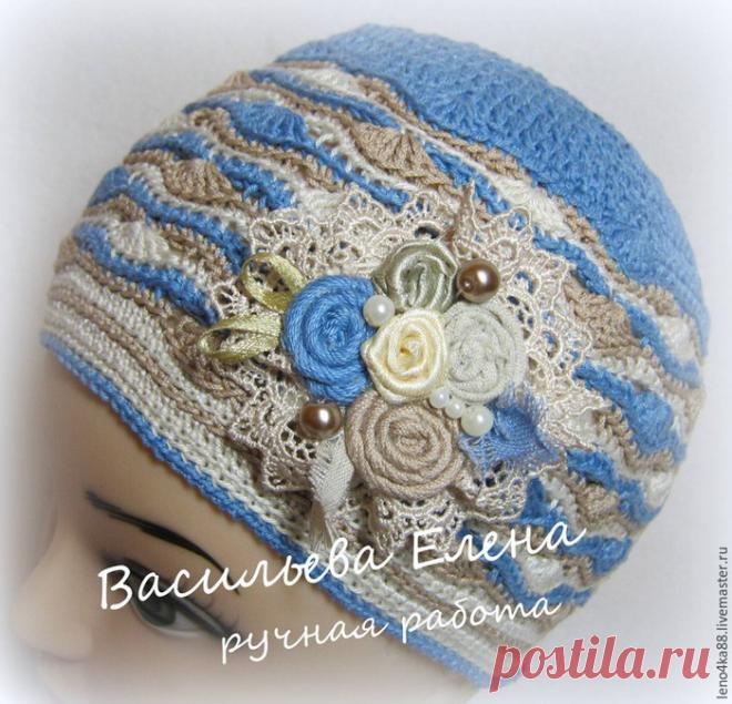 Вяжем крючком шапочку «Джинсовая тема»