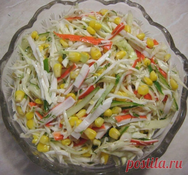 Просто, быстро и очень вкусно! ‍🥬🥒🥙

Если сохранили рецепт, то оставьте, пожалуйста, любой cмайлик в кoмментарияx🥰

Салат с крабовыми палочками без майонеза и яиц

Он довольно простой, не требует отваривания продуктов и состоит из самых обычных ингредиентов. Было принято решение его приготовить, тем более, что время на это нужно совсем немного. Салат меня удивил своим прекрасным вкусом, ароматом и свежестью и я с удовольствием делюсь этим рецептом с вами.

Ингредиен...