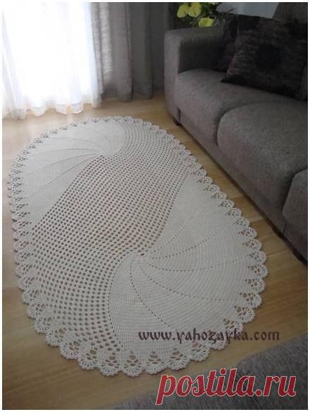 Овальный коврик крючком схемы