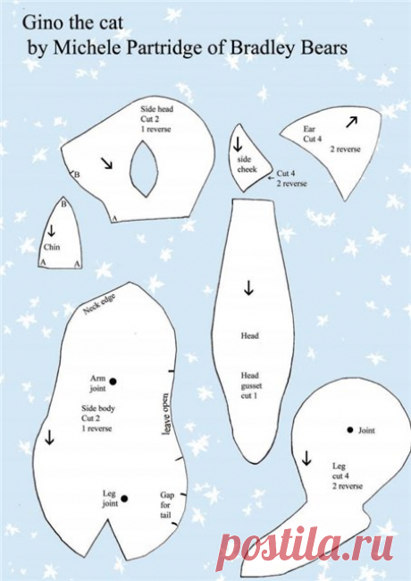 выкройка кота тедди - Google Search