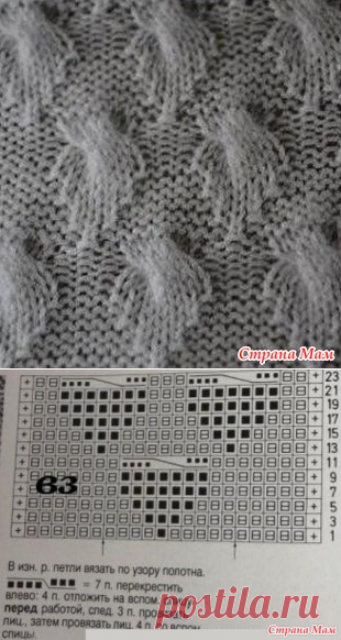 Нежный узор "листочки" - Вязание - Страна Мам