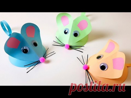 🐭Мышка из бумаги Символ 2020 года своими руками Детские поделки на Новый год Ratón de papel