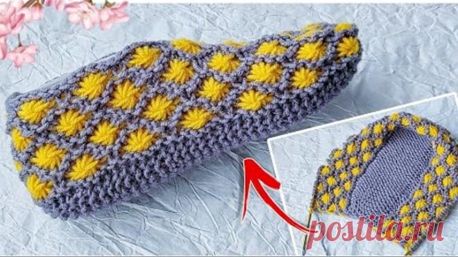 СВЯЗАЛА КРАСОТУ ИЗ ОСТАТКВ ПРЯЖИ. Домашние следки 