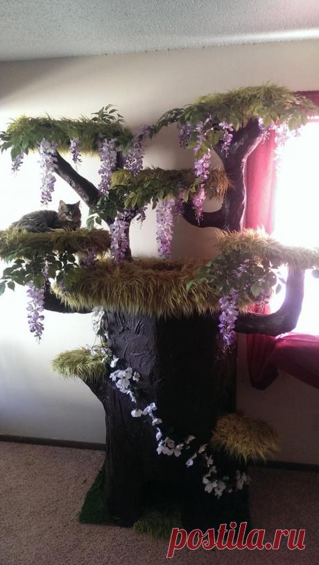 Как построить потрясающий игровой домик для кошки в виде дерева