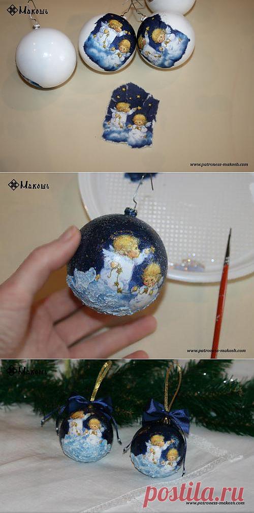 Декупаж - Сайт любителей декупажа - DCPG.RU | Новогодние шары "Достань звезду мне с неба".