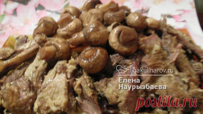 Бараньи ребрышки запеченные с картофелем и грибами – рецепт с фото от Лиги Кулинаров, пошаговый рецепт