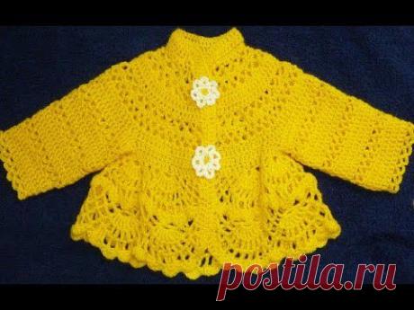 Платье крючком для малышки 3-6 месяцев.Baby dress crochet