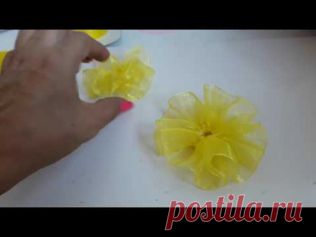 Flor simples em organza pra iniciantes - YouTube