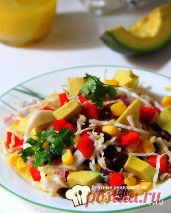 САЛАТ ИЗ ФАСОЛИ С АВОКАДО И КУКУРУЗОЙ