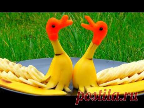 Step By Step: How It's Made Banana Rubber Ducks | Banana Art | Fruit Carving Banana Decoration