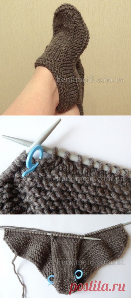 ​Домашние тапочки из толстой пряжи на спицах — DIYIdeas