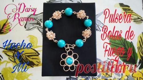 Pulsera Bolas de Fuego y Flor, Alambrismo, DIY Pulsera Bolas de Fuego y Flor, Alambrismo, DIY Te enseño como hacer estas bolitas de alambre y una hermosa flor! Les invito a que se unan a mi grupo en Faceb...