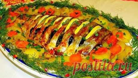 Рыба с овощами в духовке, потрясающий вкус! Великолепна для праздника!