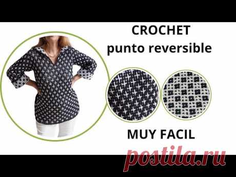 PUNTO REVERSIBLE A CROCHET MUY SENCILLO