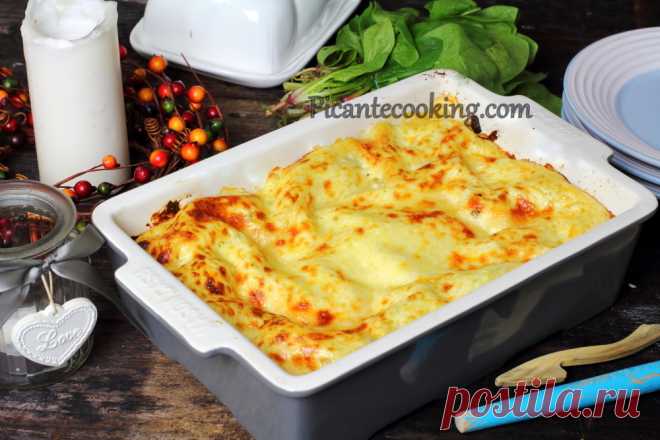 Лазанья зі шпинатом, домашнім сиром та бринзою | Picantecooking