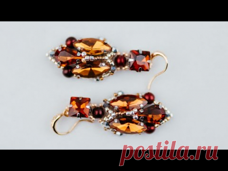 Серьги из страз в цапах.(Часть 2/2)