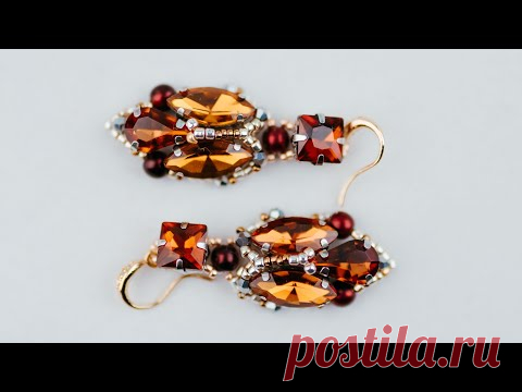 Серьги из страз в цапах.(Часть 2/2)