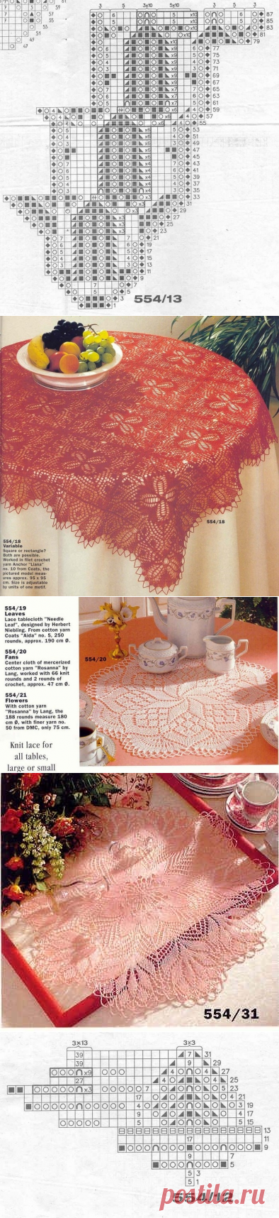 BURDA 554. СКАТЕРТИ СПИЦАМИ.