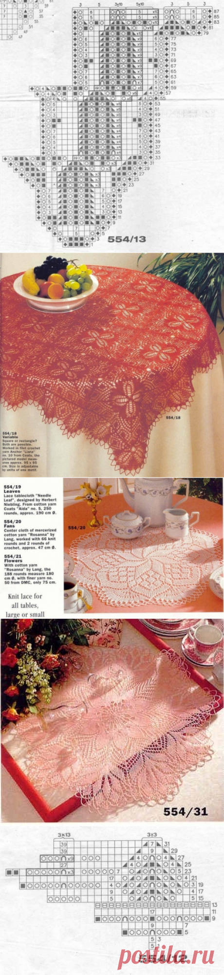 BURDA 554. СКАТЕРТИ СПИЦАМИ.