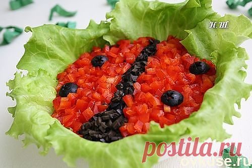 Салат "Божья коровка" - Простые рецепты Овкусе.ру