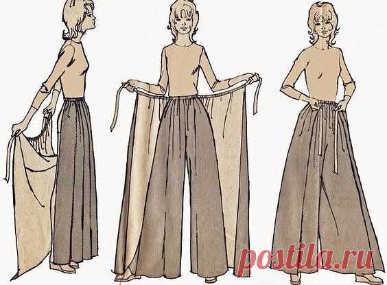 Выкройки брюки-юбка. Шьем оригинальные брюки-юбку. » Сделай Сама. Шитье. Вязание. Рукоделие