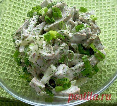 Низкокалорийные рецепты 906090  Салат \"Язычок\" 79ккал на 100г