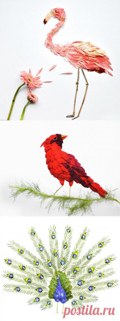 (+1) тема - Картины лепестками цветов художницы Хонг Йи | Искусство