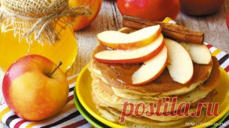 Вкусные творожно-яблочные блинчики