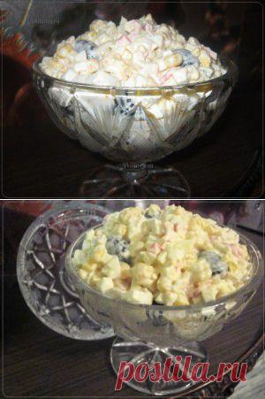 Крабовый салат с изюминкой | Рецепты вкусно