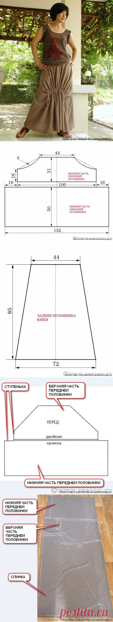 Выкройка юбки в стиле бохо