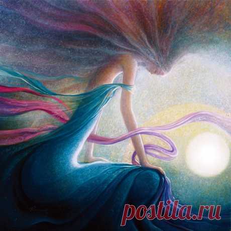 A passionate woman in a meditative position
