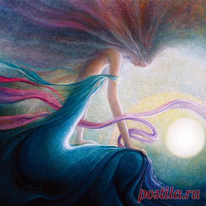 A passionate woman in a meditative position