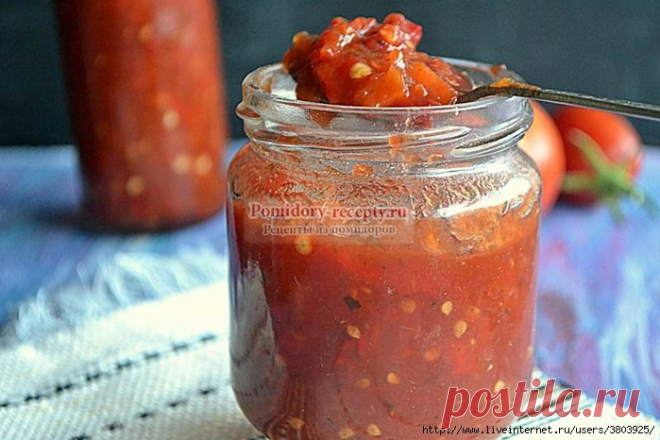 Острый джем из перца и томатов на зиму
