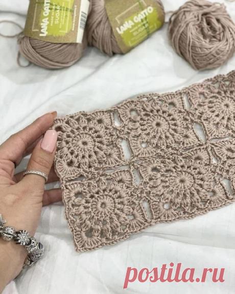Ажурный мотив крючком