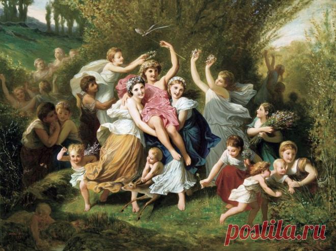 Henri Pierre Picou (French, 1824-1895)... АукционноМифологоАллегорическое: Нимфы, феи... ангелочки.