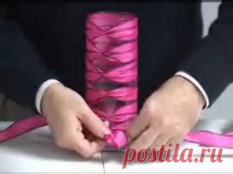 ▶ FR Presents: Easy French &quot;Braid&quot; Ribbon Technique for Vases and Bouquets - YouTube