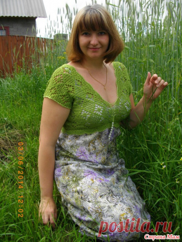Платье - сарафан "Летняя свежесть" (вязание+ткань) - Вязание - Страна Мам