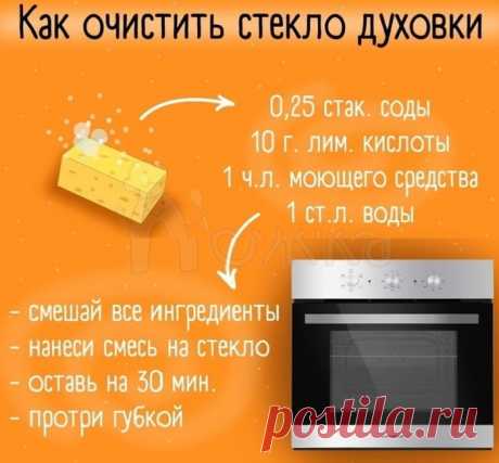 Как очистить стекло духовки.