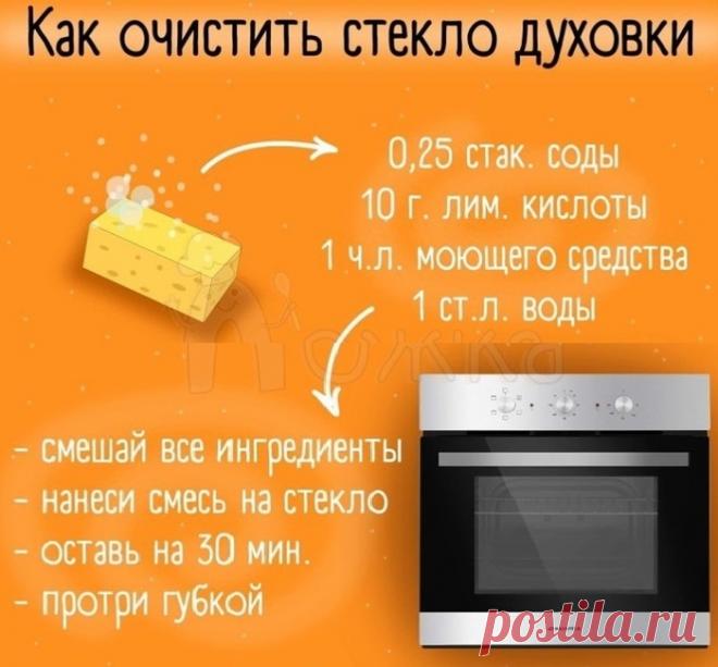Как очистить стекло духовки.