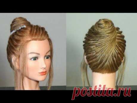 Прическа на средние волосы.  Twist Rope Braid Hairstyle Hair Tutorial