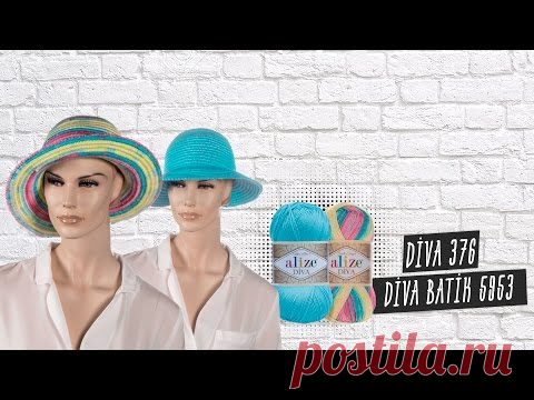 Alize Diva ile Yazlık Şapka Yapımı-Making Summer Hats with Alize Diva&Diva Batik