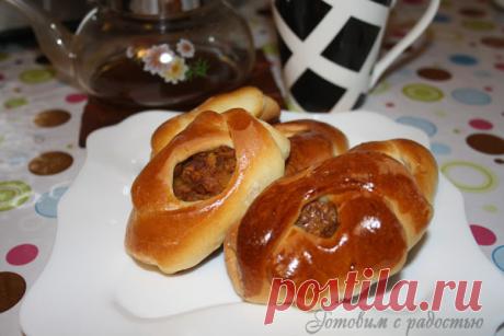 Булочки с курагой и яблоками - Готовим с радостью!