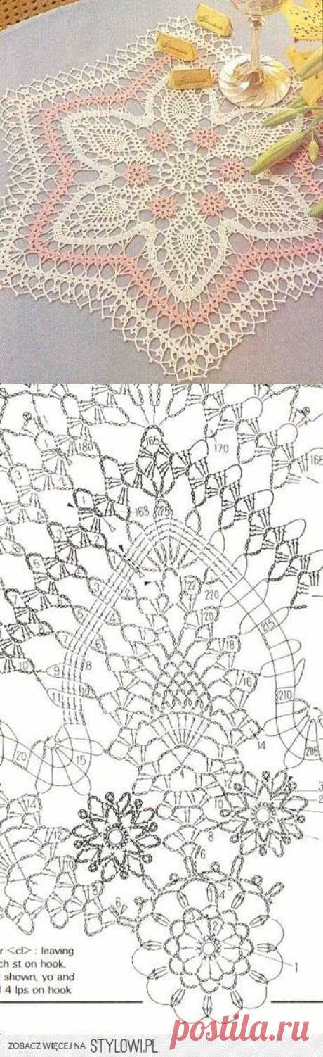 Crochet Lace Doily with Pattern Scheme                                                                                                                                                      Mais  |  Pinterest • Всемирный каталог идей