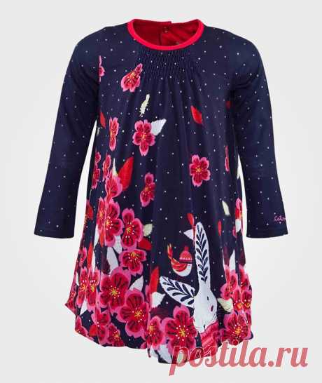 Catimini - Navy Rabbit And Floral Dress - ru.babyshop.com