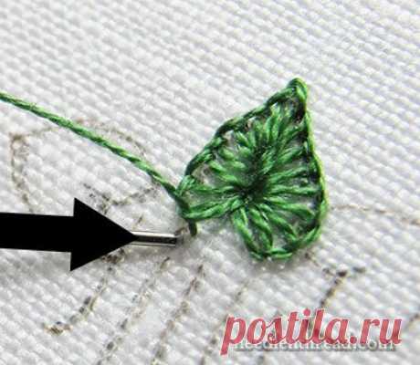 Вышивание удовольствие! Itty Неровный петли стежка Листья - Needle'nThread.com